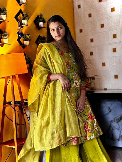 Anarkali kurta & Sharara and Dupatta set festival ethnic wear