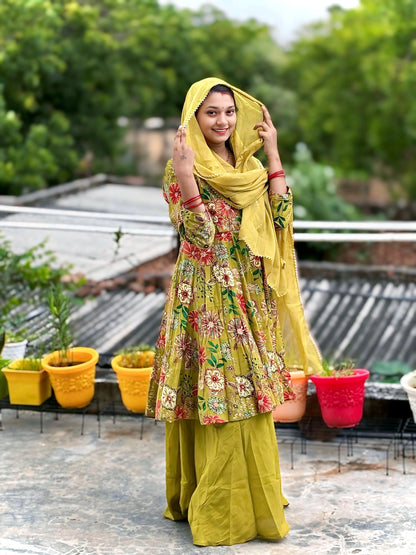 Anarkali kurta & Sharara and Dupatta set festival ethnic wear